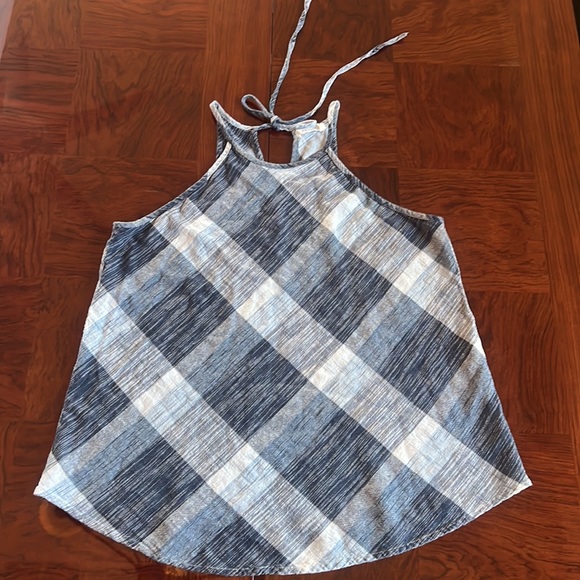 Maurices Tops - Maurices Tie Up Back Blouse with Blue & White Pattern